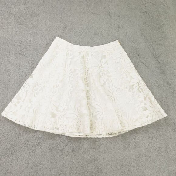 Draper James Skirt Womens 12 White Embroidered‎ Overlay Mini Bridal - Picture 1 of 16